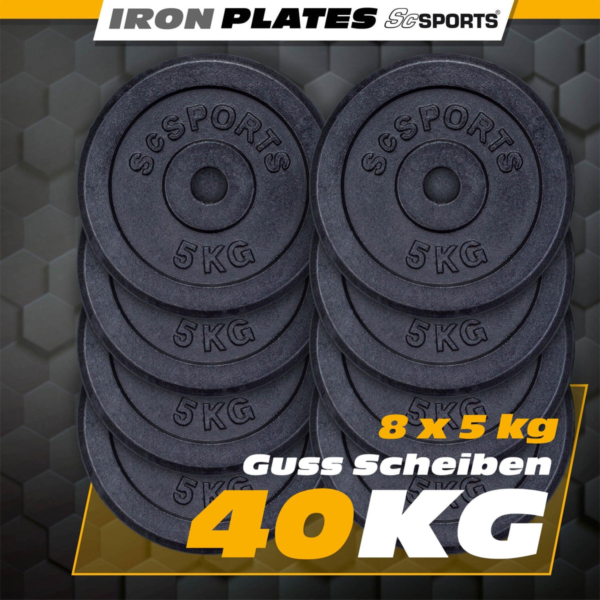 Hantelscheiben Set Gusseisen 10 - 40 kg - kaelte-werner