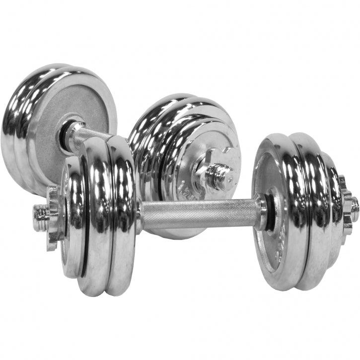 Kurzhantelset 30 kg - Chrom - kaelte-werner