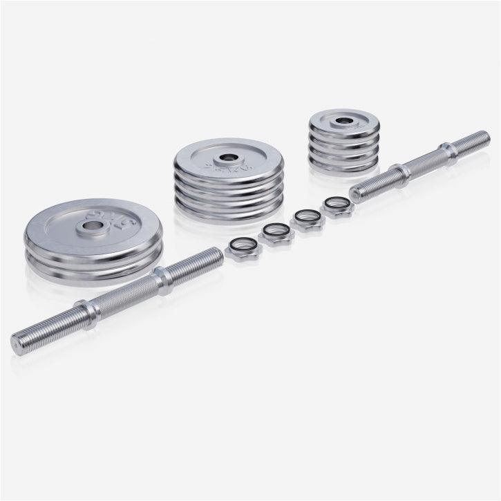Kurzhantel Set Chrom 30 kg mit Sternverschlüssen - kaelte-werner