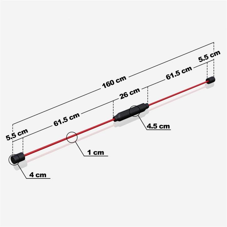 Schwungstab Rot/Schwarz 160 cm - kaelte-werner