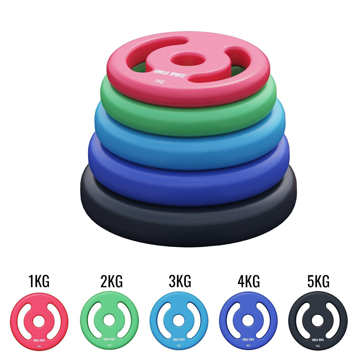 Hantelscheiben Set 30/31 mm Neopren 1 - 5 KG - kaelte-werner