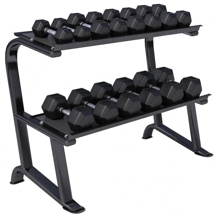 Hexagon Kurzhantelset 237 kg inkl. Kurzhantelablage - kaelte-werner