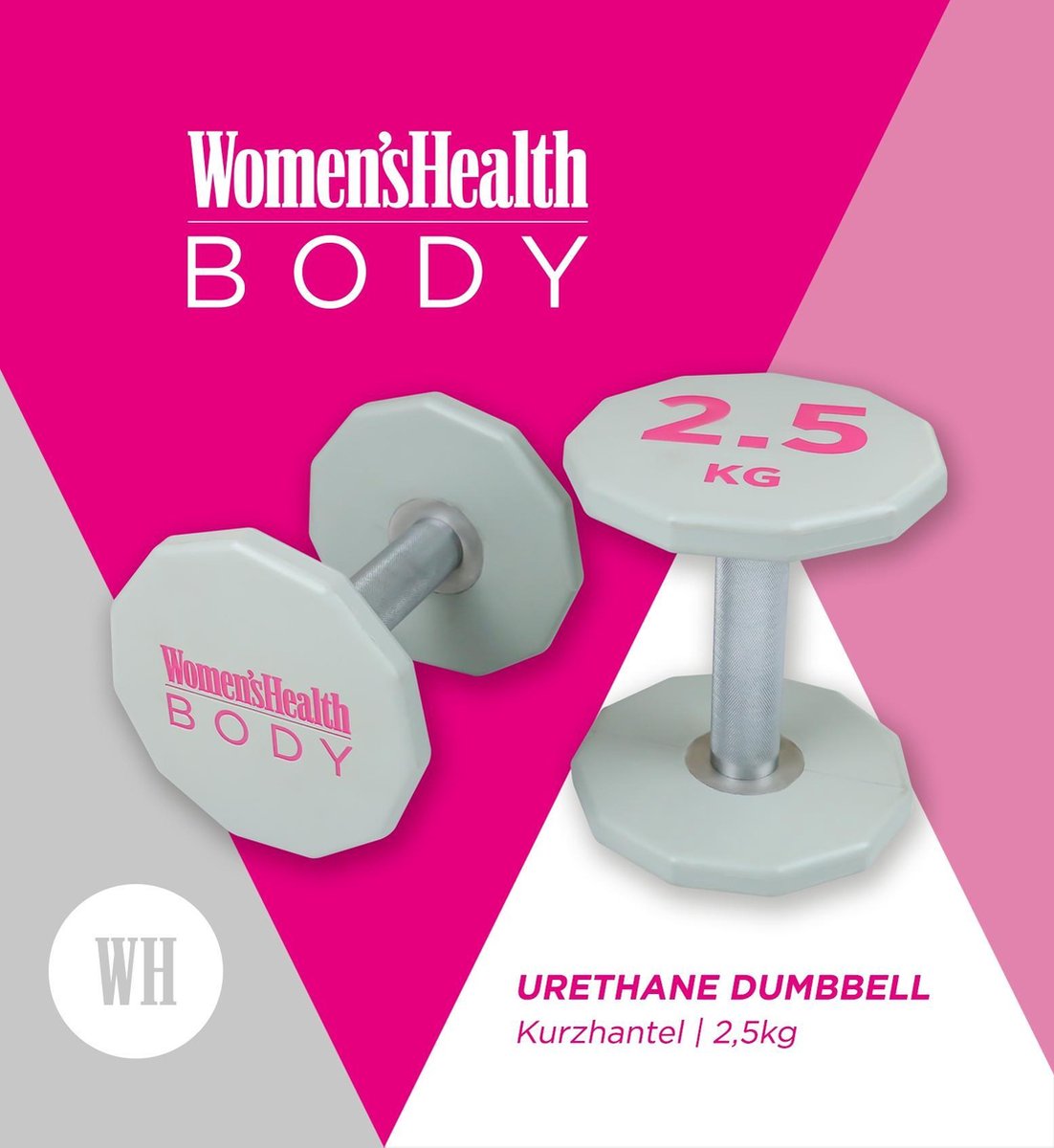 Kurzhantel Pink/Grau 2.5 - 15 KG - kaelte-werner