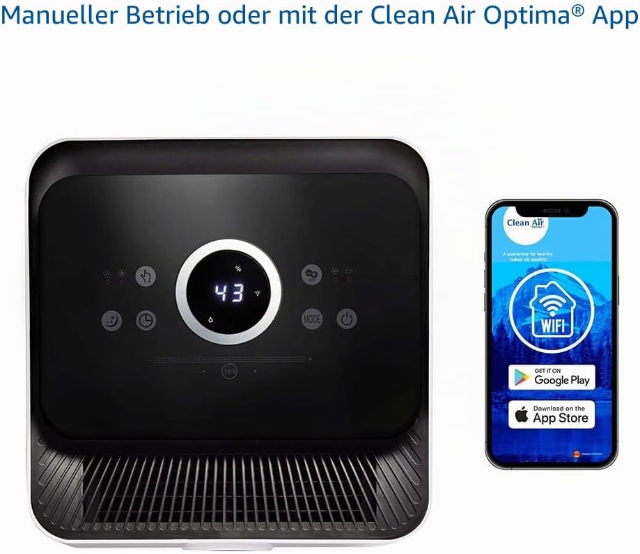 Clean Air Optima CA-704 SMART Luftentfeuchter und Luftreiniger – Entfeuchtungsleistung bis zu 10 Liter/Tag – 5-fache Filtertechnologie mit HEPA-Filter & UV-C-Lampe – Geeignet bis zu 40m²/100m³