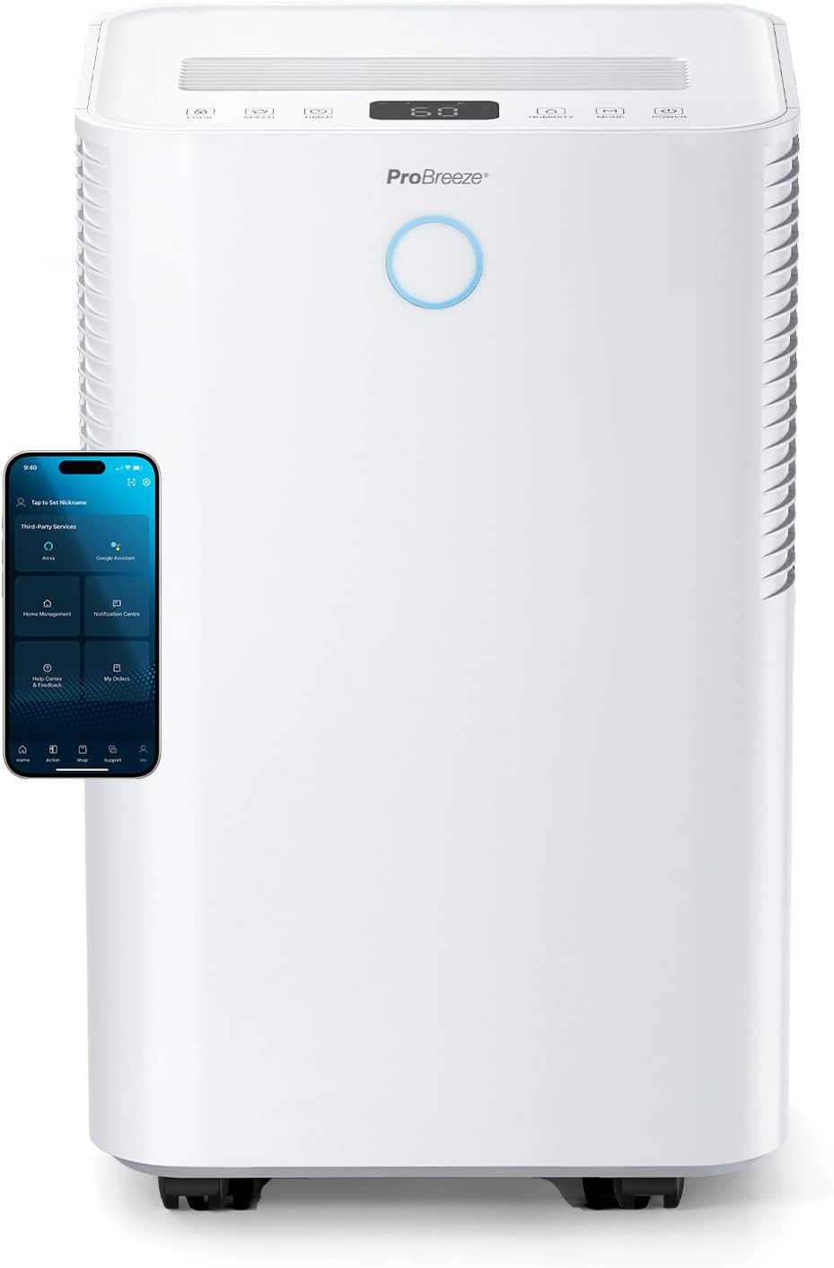 Pro Breeze OmniDry Luftentfeuchter mit App & WLAN, 20L in 24h Entfeuchtungsleistung - Luftentfeuchter elektrisch mit Wäschemodus, Feuchtigkeitssensor, Timer - Gegen Schimmel - Entfeuchter Dehumidifier