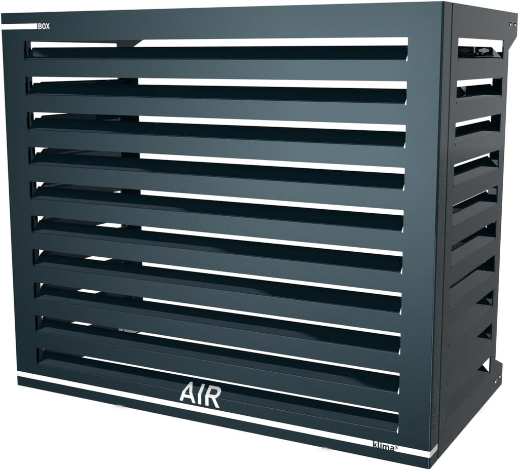 Box Air Klima Cover Clima Blade S Antracite - Aluminium Composite Air Conditioner Cover, Adjustable INOX Brackets, Wall Mounted, 90 x 70 x 49 cm (Depth 49-55) - Outdoor Unit Protection