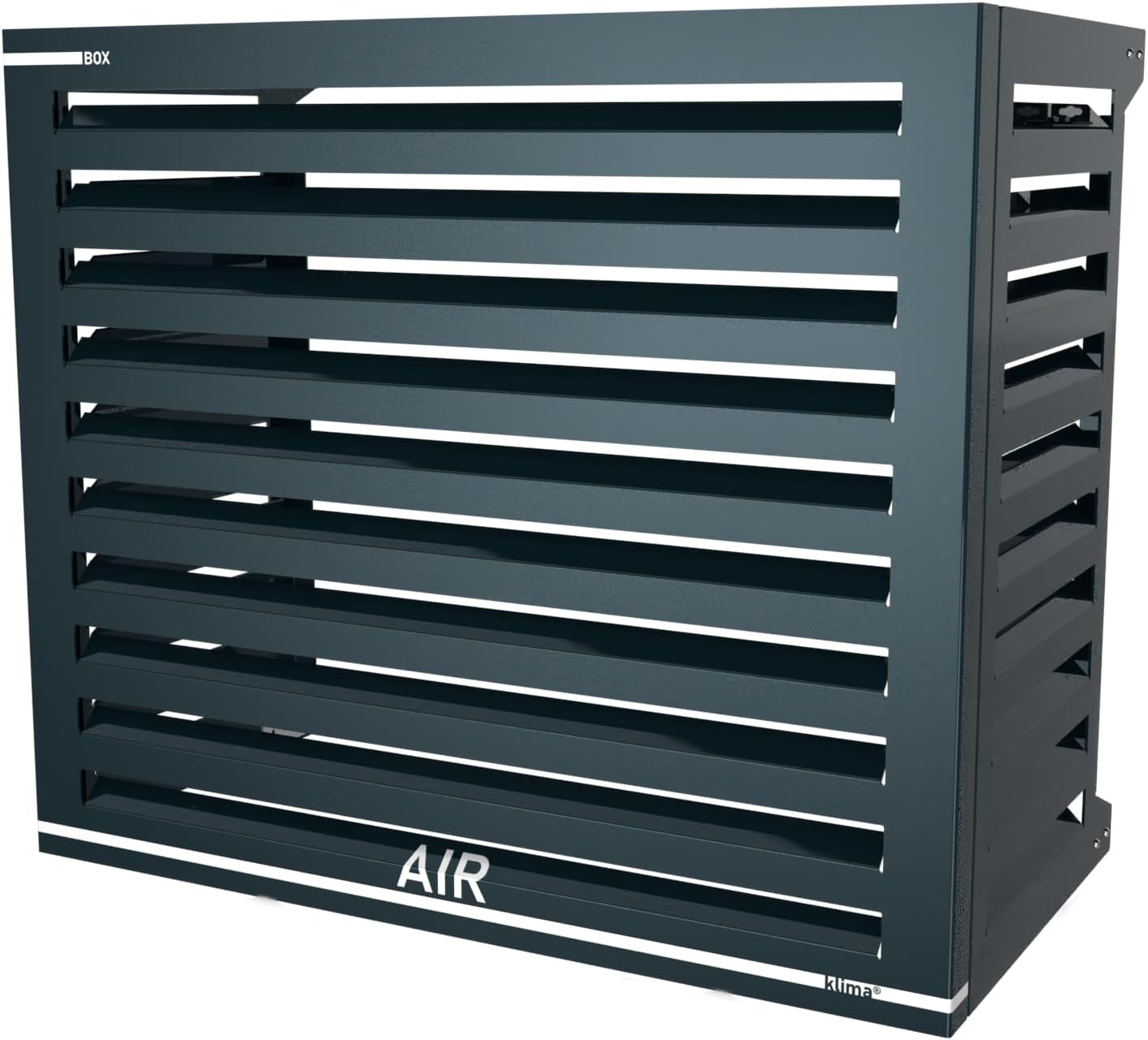Box Air Klima Cover Clima Blade S Antracite - Aluminium Composite Air Conditioner Cover, Adjustable INOX Brackets, Wall Mounted, 90 x 70 x 49 cm (Depth 49-55) - Outdoor Unit Protection