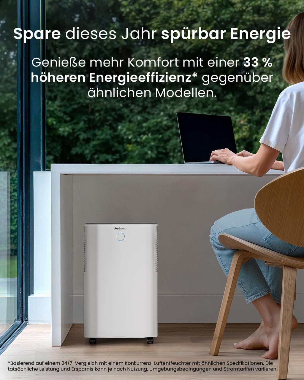 Pro Breeze OmniDry Luftentfeuchter mit App & WLAN, 20L in 24h Entfeuchtungsleistung - Luftentfeuchter elektrisch mit Wäschemodus, Feuchtigkeitssensor, Timer - Gegen Schimmel - Entfeuchter Dehumidifier