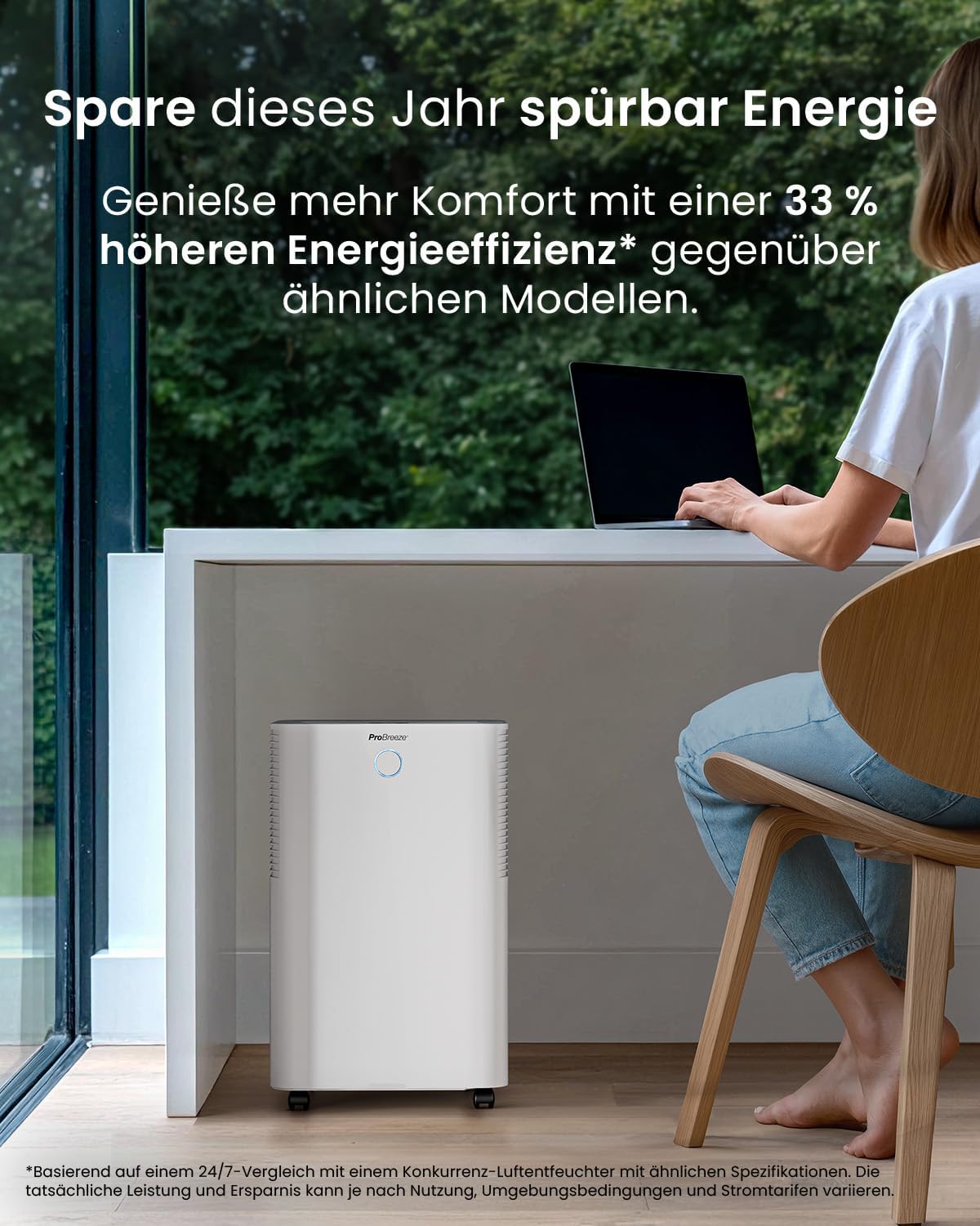 Pro Breeze OmniDry Luftentfeuchter mit App & WLAN, 20L in 24h Entfeuchtungsleistung - Luftentfeuchter elektrisch mit Wäschemodus, Feuchtigkeitssensor, Timer - Gegen Schimmel - Entfeuchter Dehumidifier