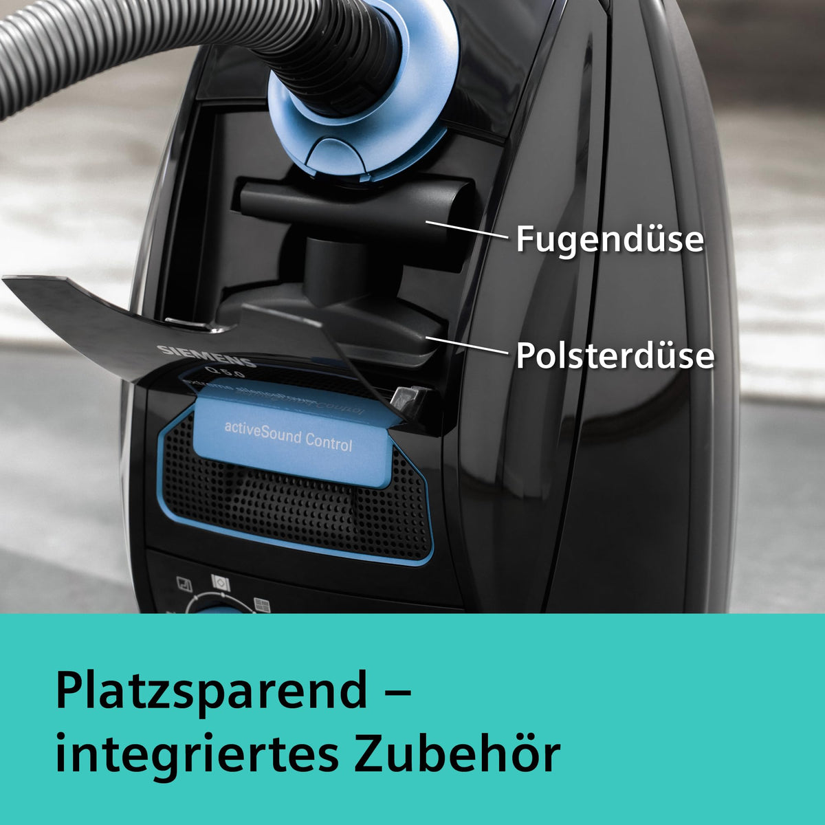 Siemens Staubsauger mit Beutel Q5.0 extreme silencePower VSQ5X1230, ideal für Allergiker
