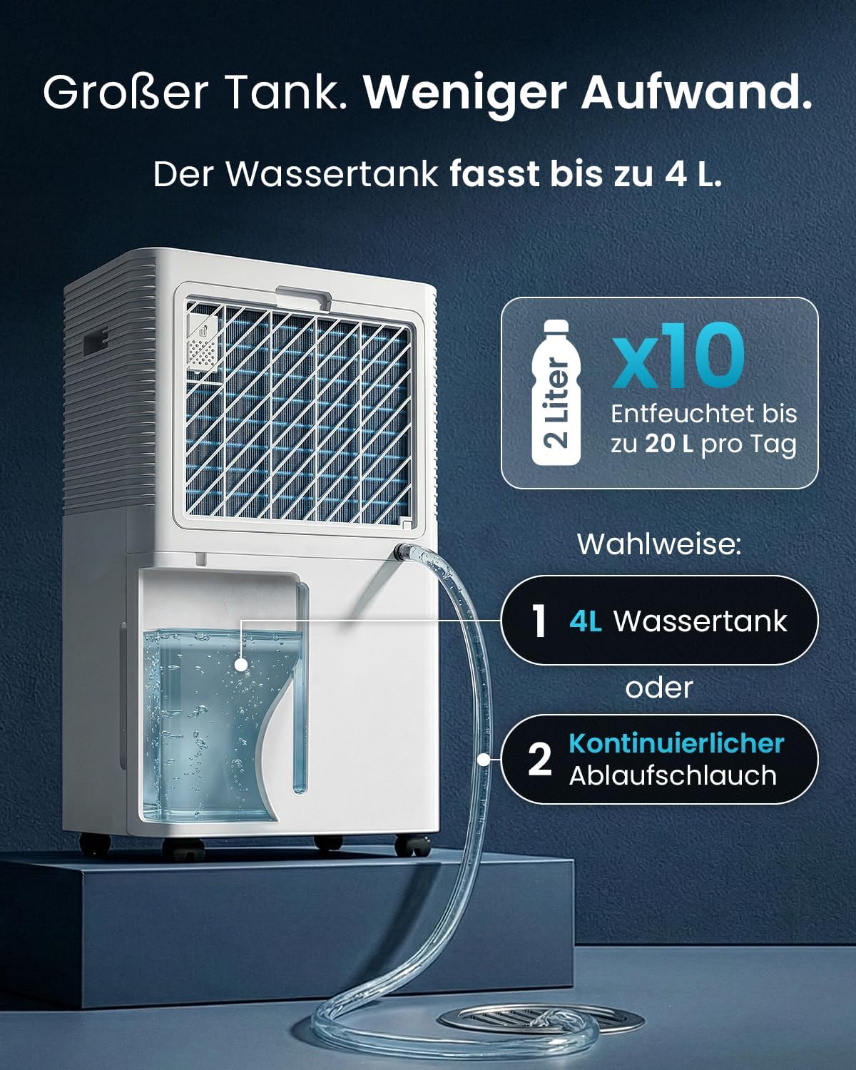 Pro Breeze OmniDry Luftentfeuchter mit App & WLAN, 20L in 24h Entfeuchtungsleistung - Luftentfeuchter elektrisch mit Wäschemodus, Feuchtigkeitssensor, Timer - Gegen Schimmel - Entfeuchter Dehumidifier