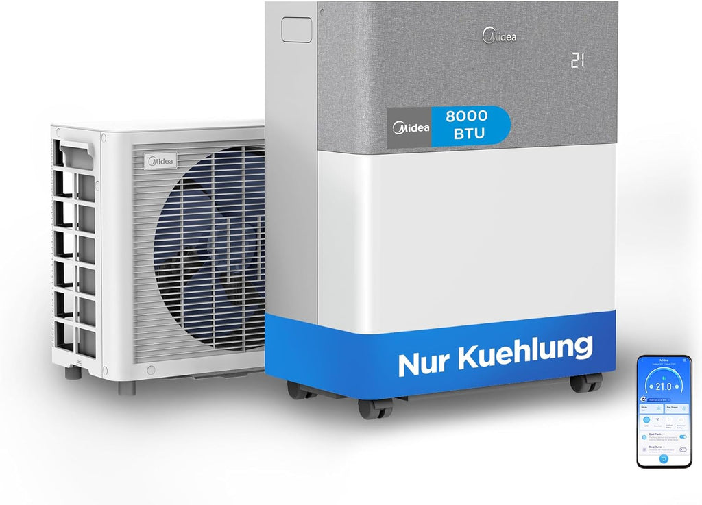 Midea Portasplit Cool Mobile Klimaanlage, nur Kühlung, A++, 8000 BTU 2, 3kW