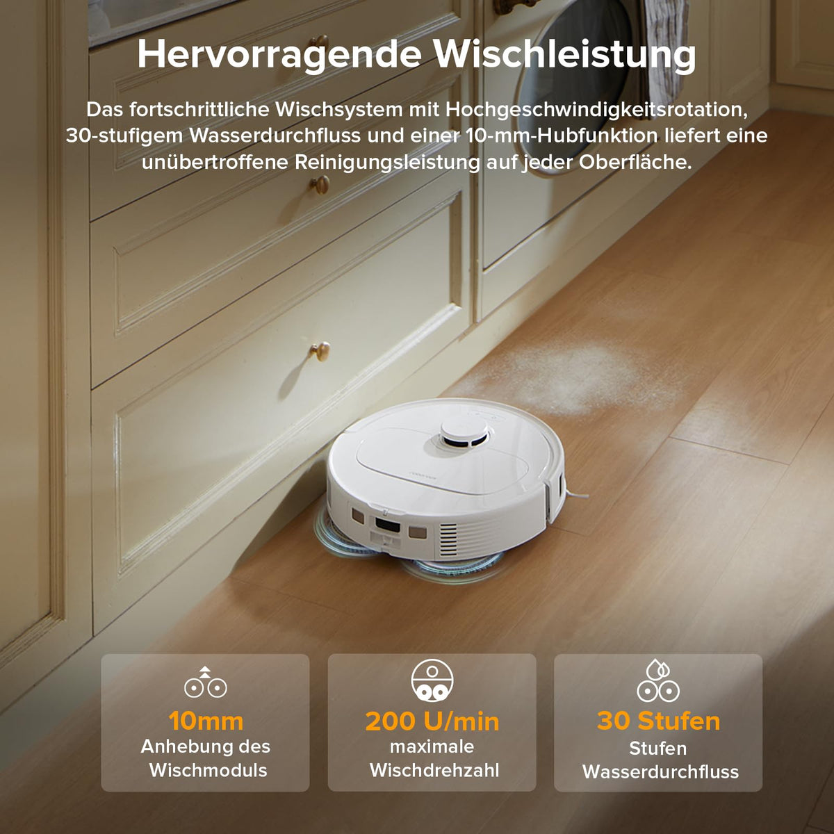 roborock Qrevo S5V Saugroboter mit Wischfunktion&Hebarem Wischmopp