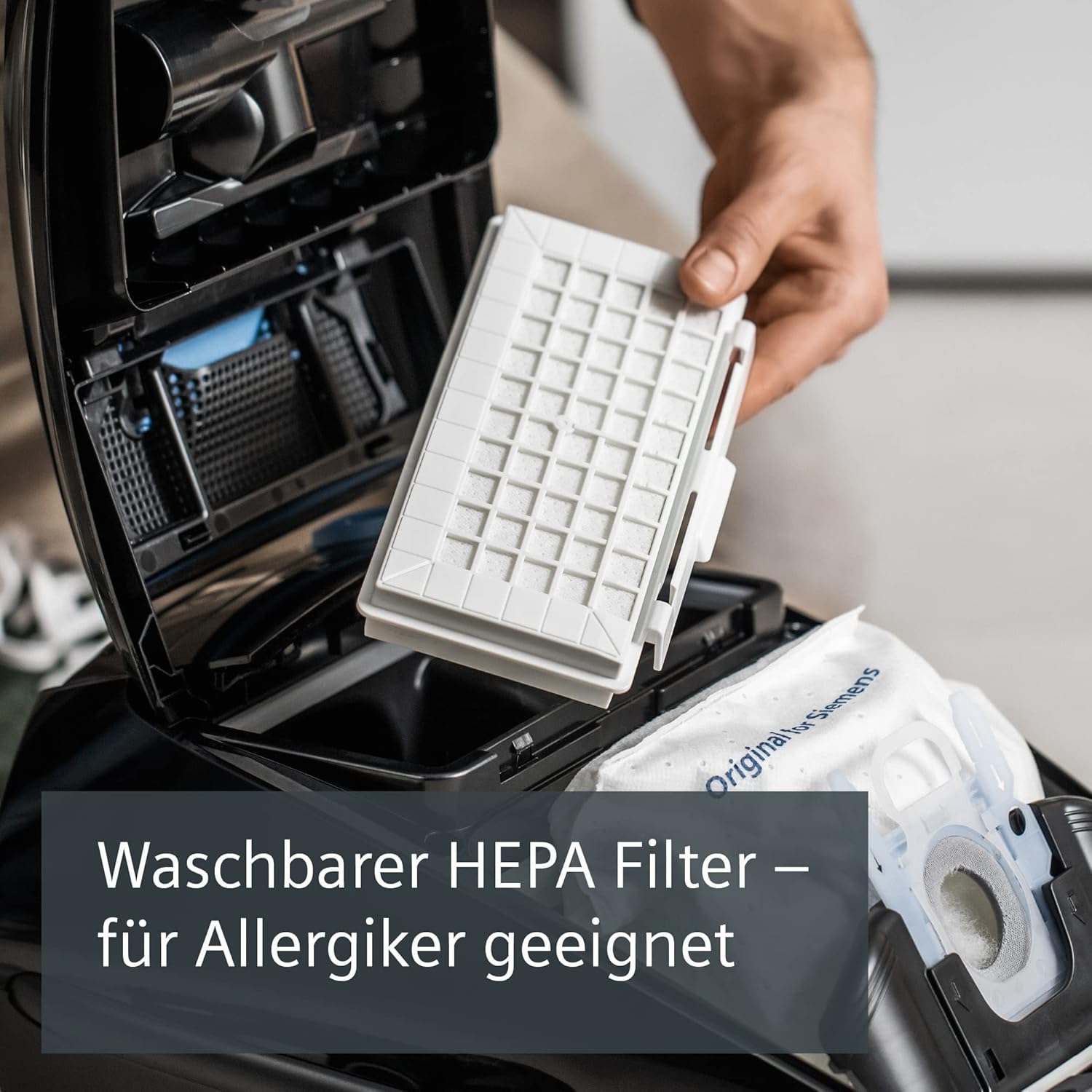 Siemens Staubsauger mit Beutel Q5.0 extreme silencePower VSQ5X1230, ideal für Allergiker