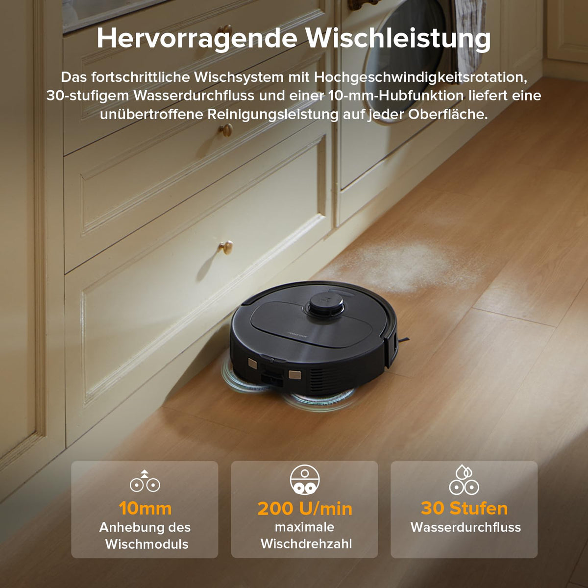 roborock Qrevo S5V Saugroboter mit Wischfunktion&Hebarem Wischmopp