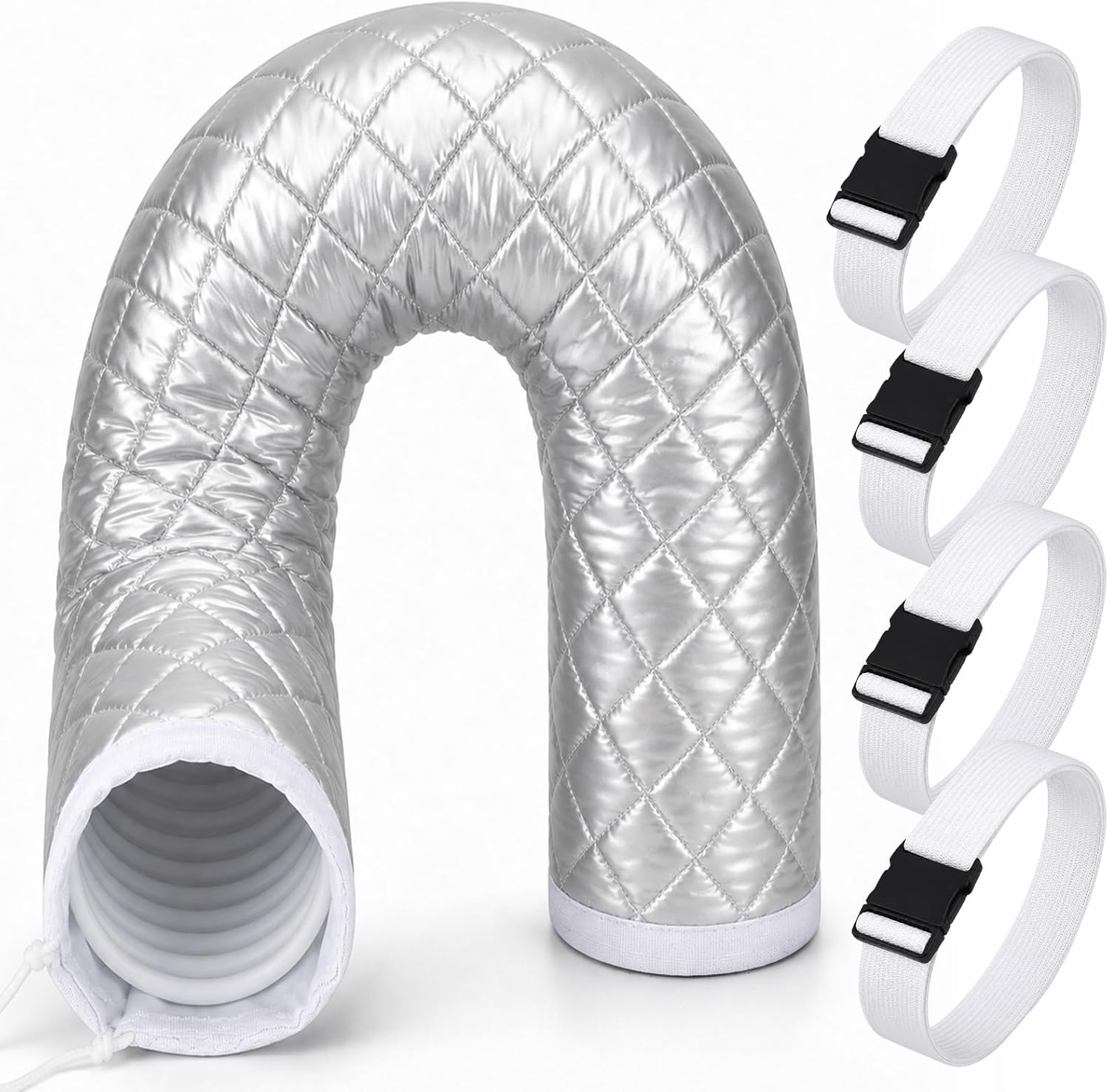 TUT 150 x 50 cm Hose Cover for Portable Air Conditioners with Drawstring and 4 Adjustable Mounting Straps, Climate Hose Cover Insulation - Air Conditioning Exhaust Hose Insulation Protective Cover