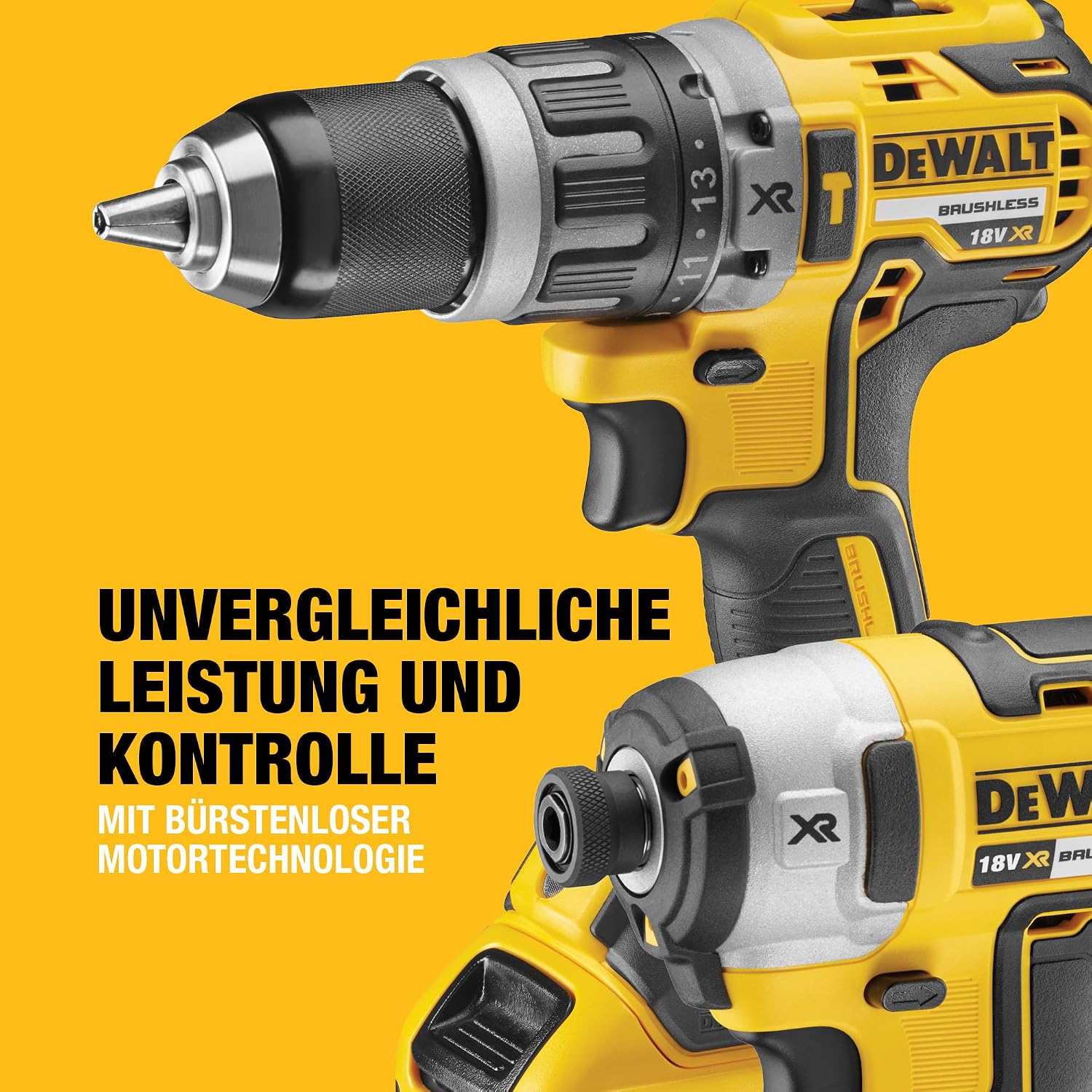 DEWALT Bürstenloses 18V XR Combo-Kit mit 2 x 5Ah Akkus, DCK266P2-QW