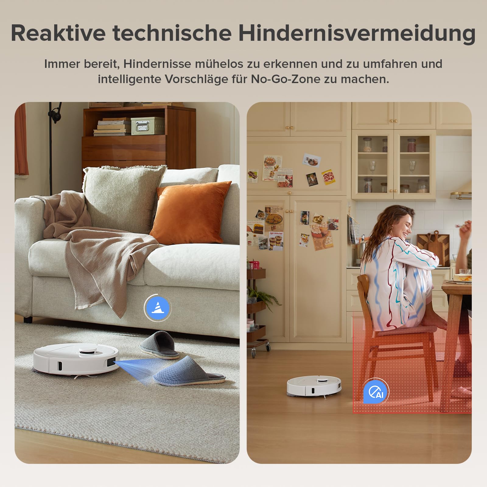 roborock Qrevo S5V Saugroboter mit Wischfunktion&Hebarem Wischmopp