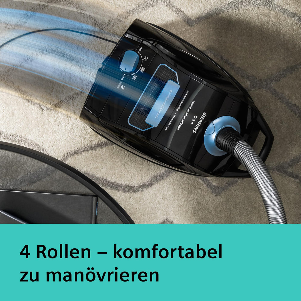 Siemens Staubsauger mit Beutel Q5.0 extreme silencePower VSQ5X1230, ideal für Allergiker