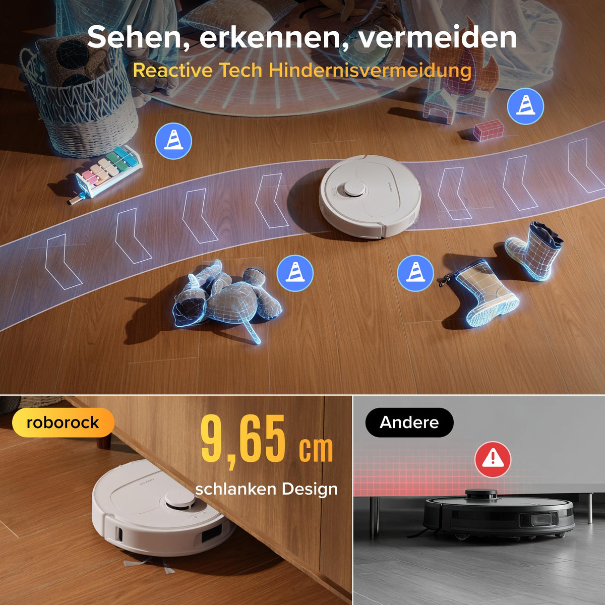 roborock Qrevo S5V Saugroboter mit Wischfunktion&Hebarem Wischmopp