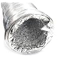 Intelmann Flexible Aluminium Hose 10 m Diameter 150 mm + 2 Stainless Steel Hose Clamps (80 100 125 150 160 200)