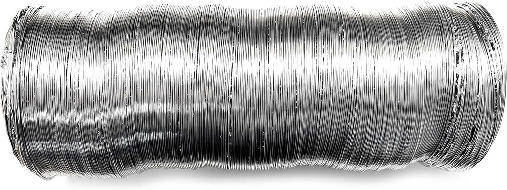 Intelmann Flexible Aluminium Hose 10 m Diameter 150 mm + 2 Stainless Steel Hose Clamps (80 100 125 150 160 200)